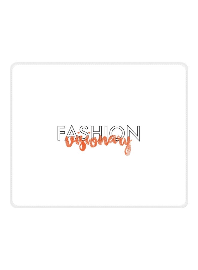 Stylizedd Fashion Visionary Printed Gaming Mousepad White/Orange - Image 1