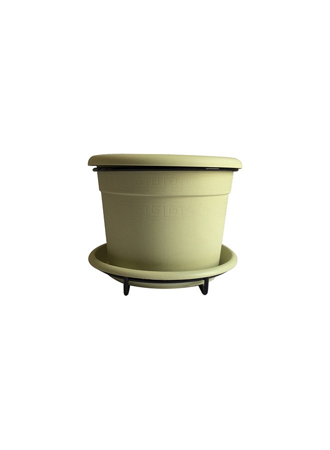 IDEL Etrusco Plant Pot With Hanging Frame Pistachio Green/Black 20x18x15cm - Image 2