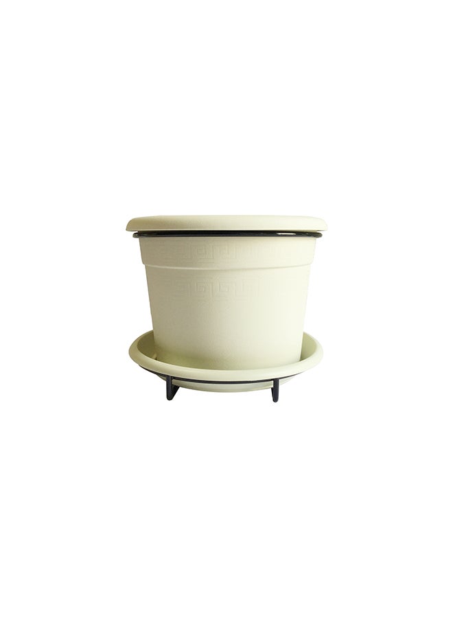 IDEL Etrusco Plant Pot With Hanging Frame Off White/Black 20x18x15cm - Image 2