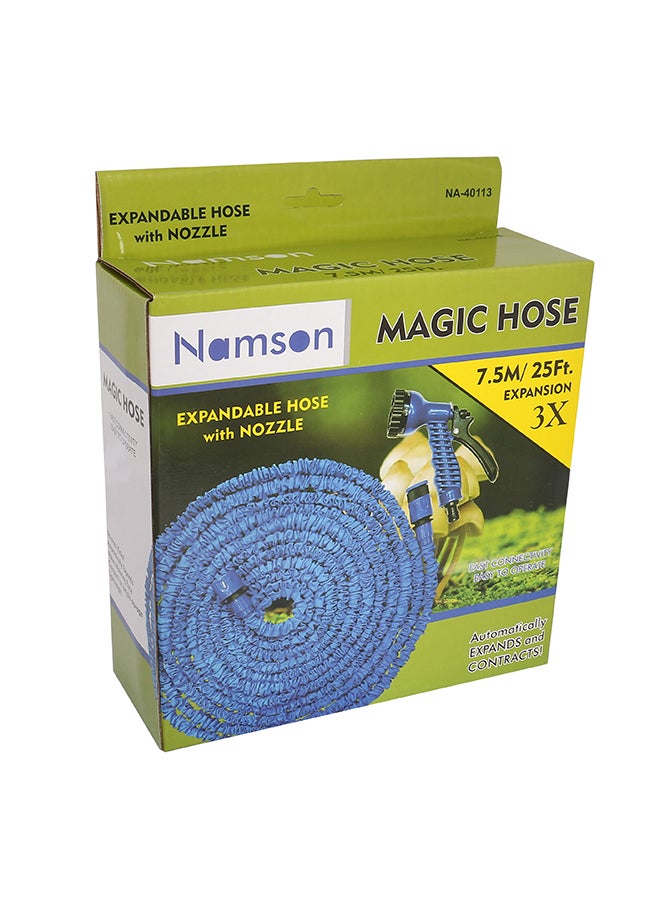 NAMSON Expandable Hose With Nozzle Blue 7.5meter 