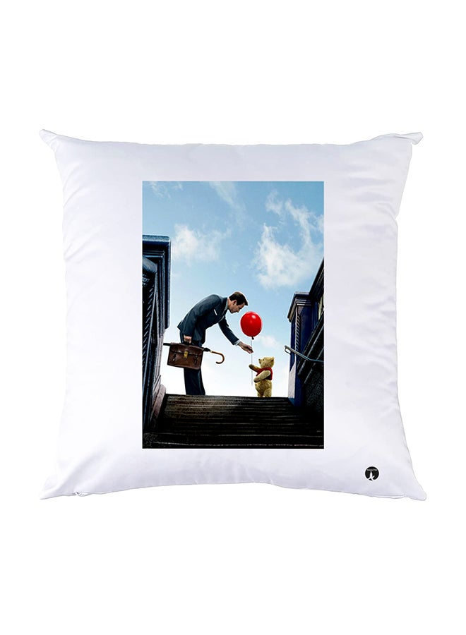 بي بي وسادة نوم مزينة بطبعات أبيض 30x30سم