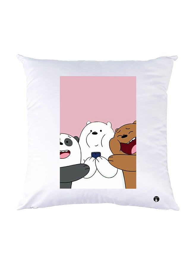 بي بي وسادة نوم مزينة بطبعات أبيض 30x30سم