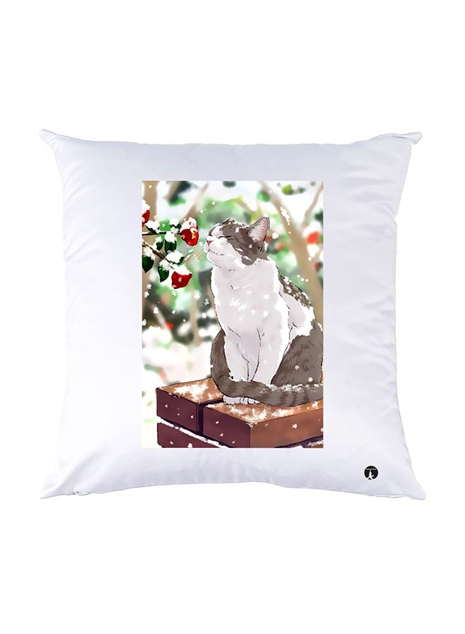 بي بي وسادة نوم مزينة بطبعات أبيض 30x30سم