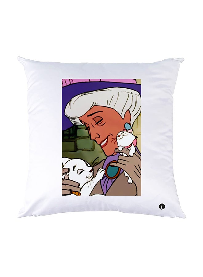 BP Printed Pillow White 30x30cm