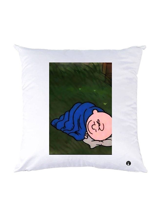 BP Printed Pillow White 30x30cm