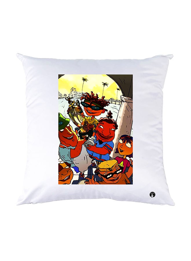 BP Printed Pillow White 30x30cm