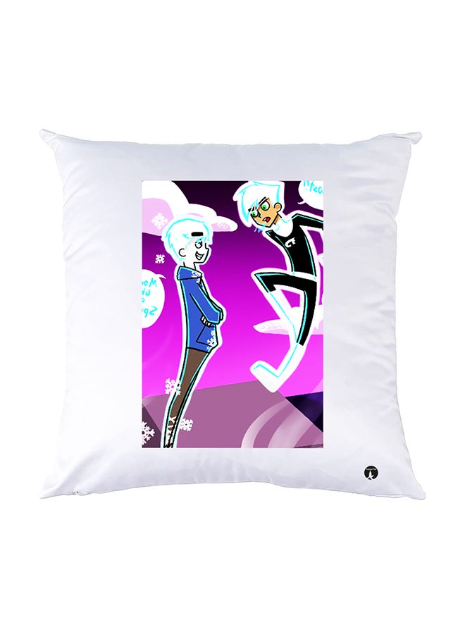 BP Printed Pillow White 30x30cm