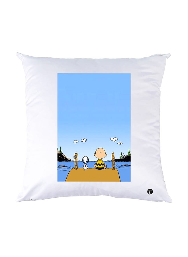 BP Printed Pillow White 30x30cm