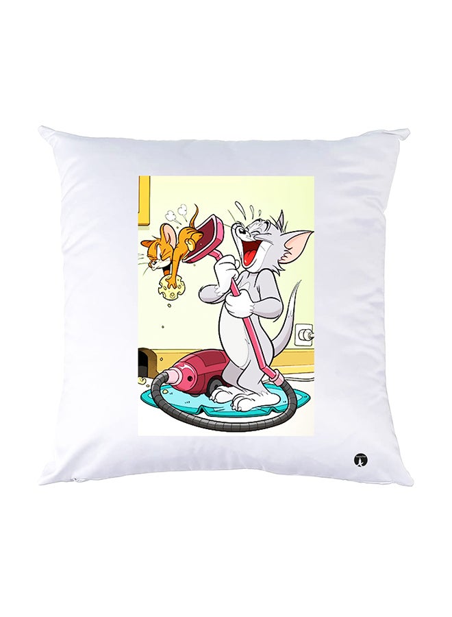 بي بي وسادة نوم مزينة بطبعات أبيض 30x30سم