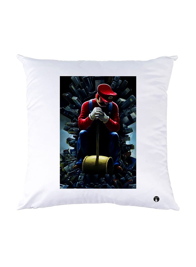 BP Printed Pillow White 30x30cm