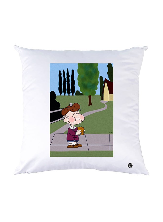 BP Printed Pillow White 30x30cm