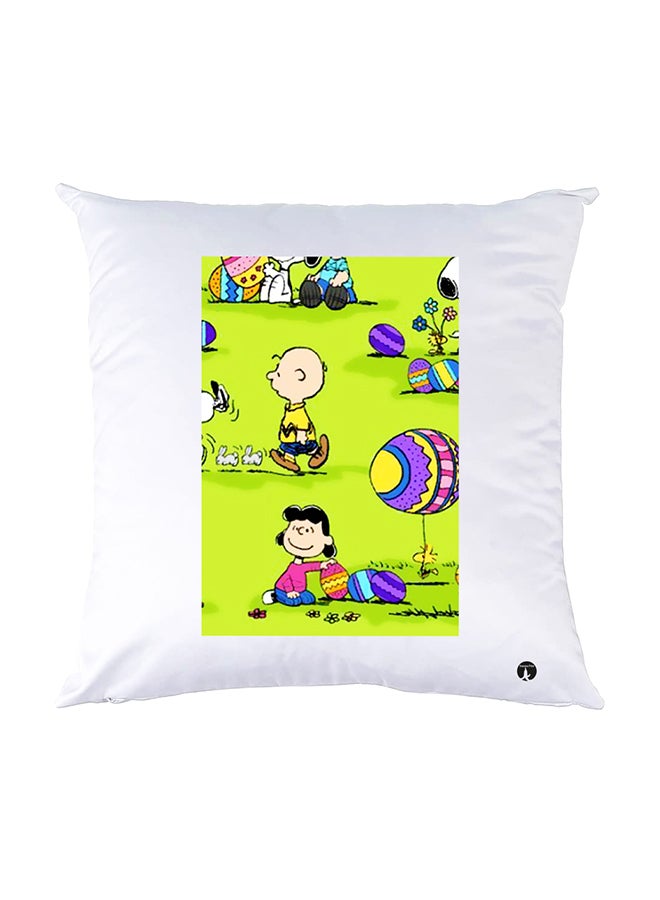 بي بي وسادة نوم مزينة بطبعات أبيض 30x30سم