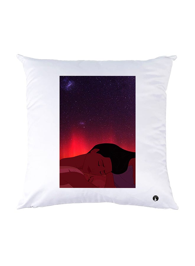 بي بي وسادة نوم مزينة بطبعات أبيض 30x30سم