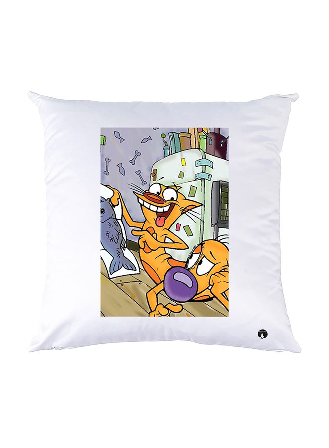 بي بي وسادة نوم مزينة بطبعات أبيض 30x30سم