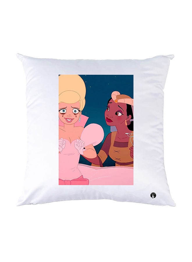 بي بي وسادة نوم مزينة بطبعات أبيض 30x30سم