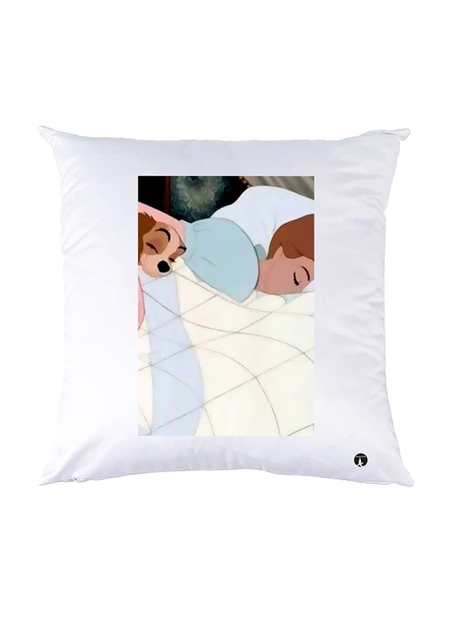 BP Printed Pillow White 30x30cm