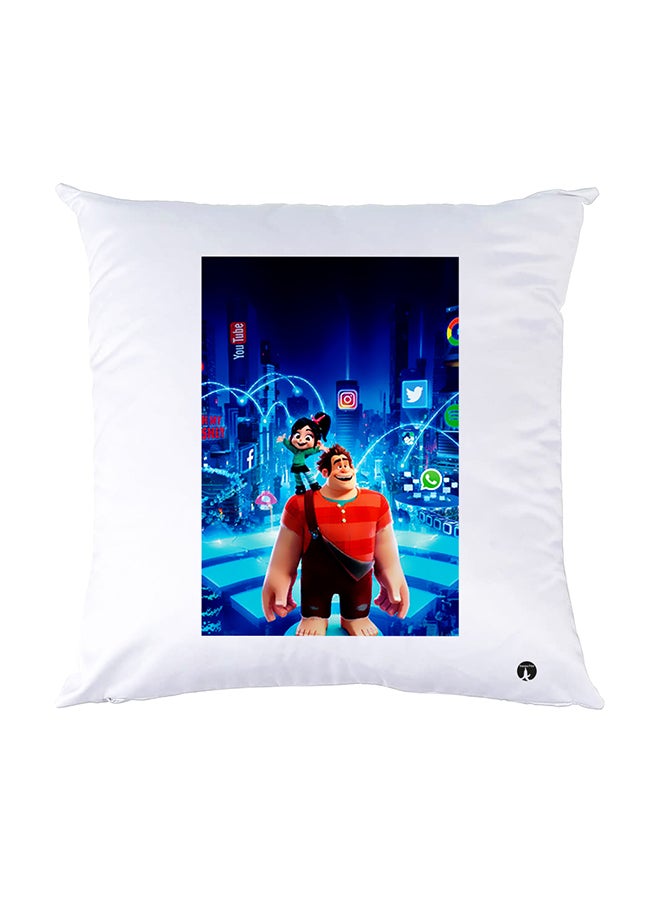 بي بي وسادة نوم مزينة بطبعات أبيض 30x30سم