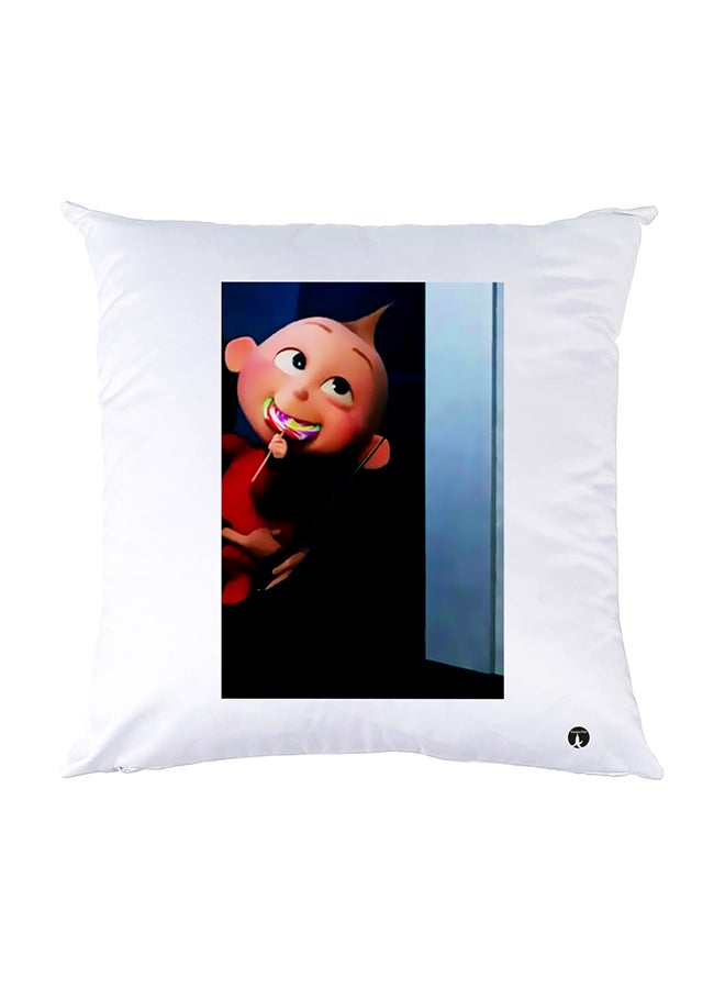 بي بي وسادة نوم مزينة بطبعات أبيض 30x30سم