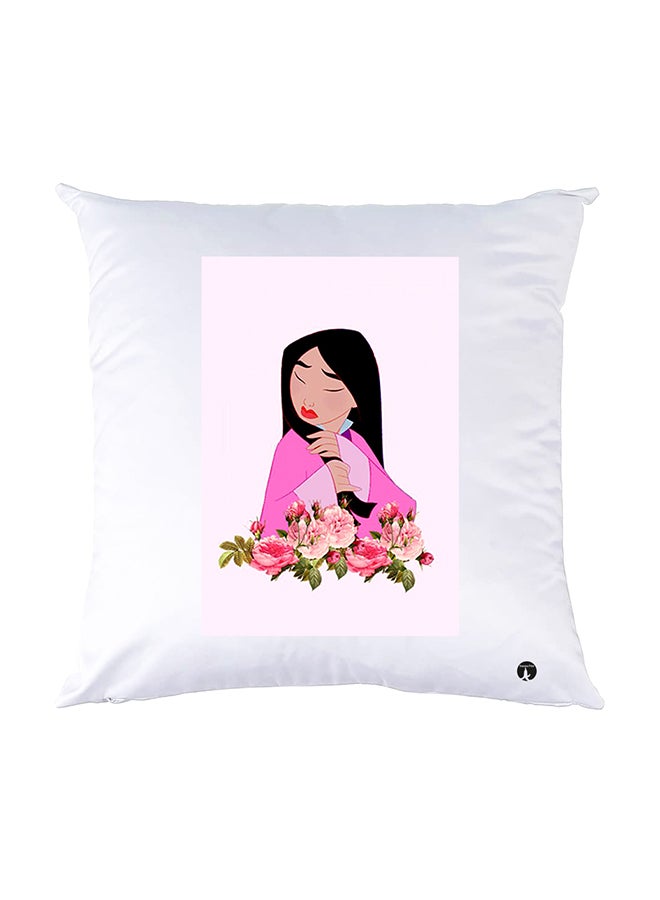 بي بي وسادة نوم مزينة بطبعات أبيض 30x30سم