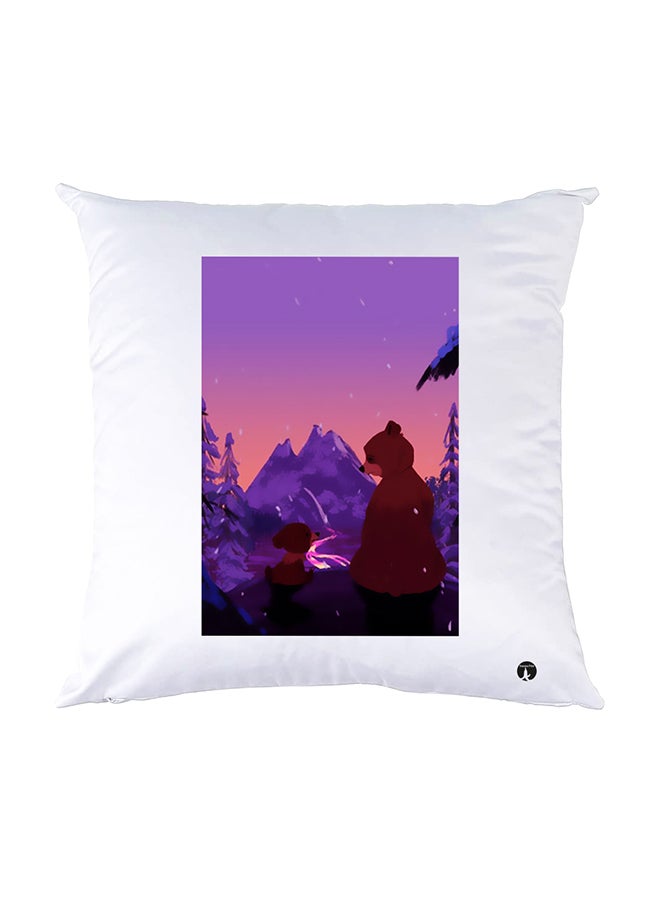 بي بي وسادة نوم مزينة بطبعات أبيض 30x30سم