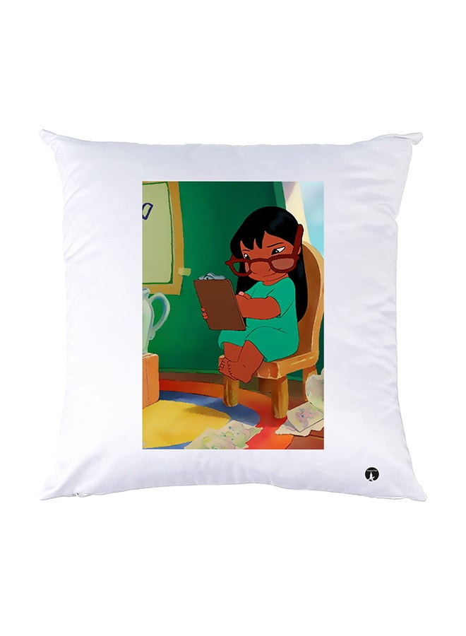 بي بي وسادة نوم مزينة بطبعات أبيض 30x30سم