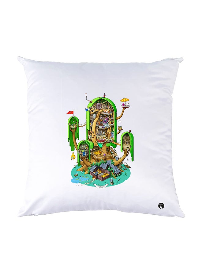 BP Printed Pillow White 30x30cm