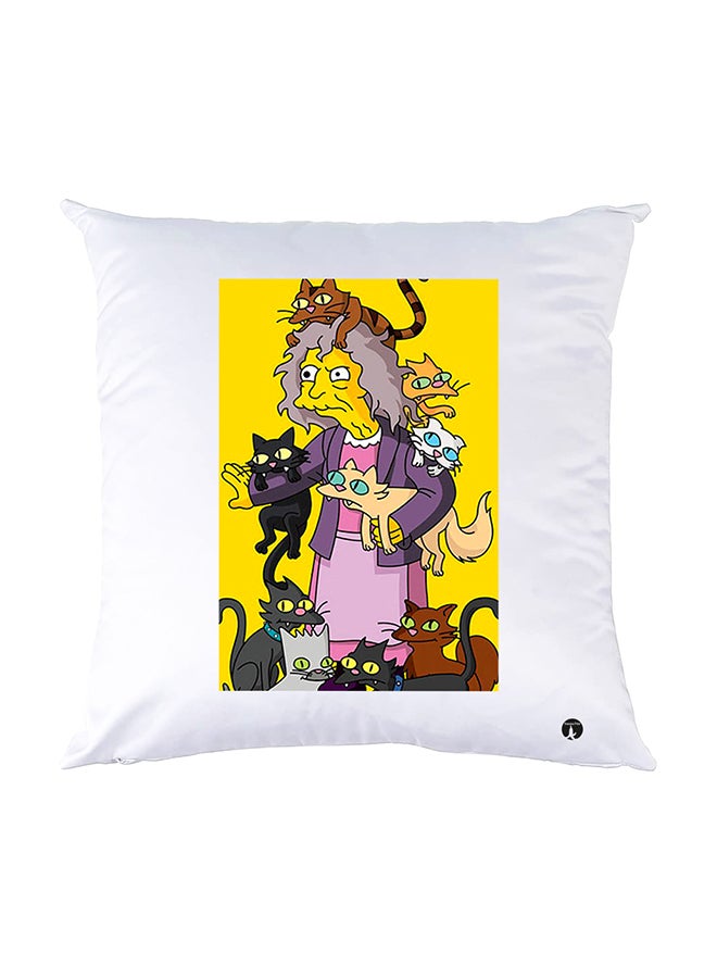 بي بي وسادة نوم مزينة بطبعات أبيض 30x30سم