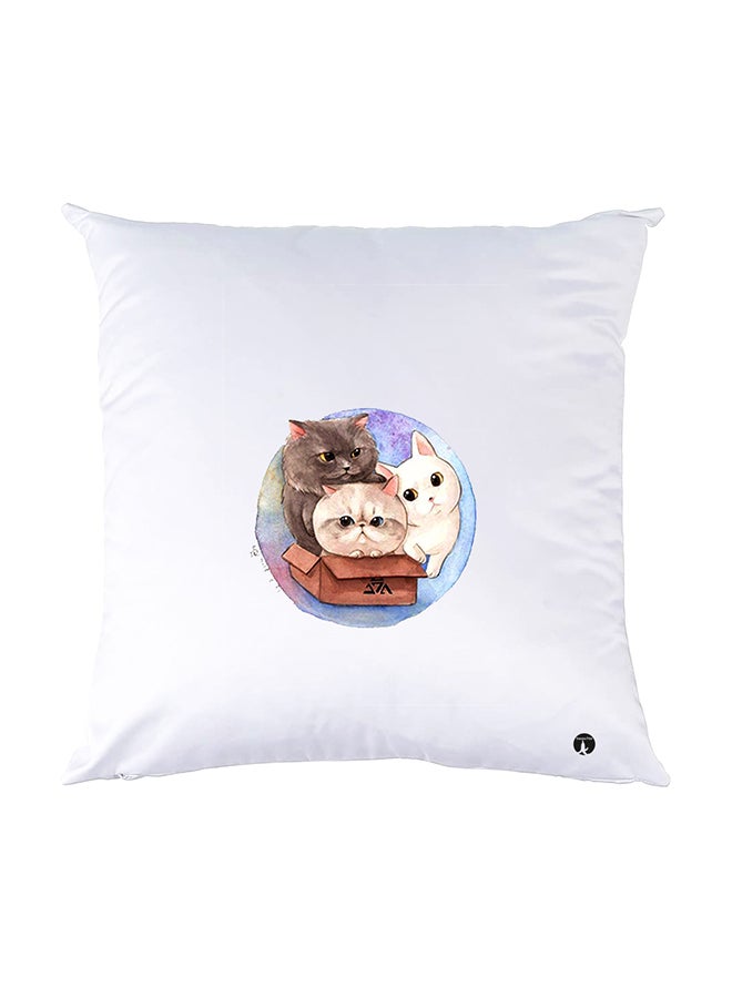 BP Printed Pillow White 30x30cm