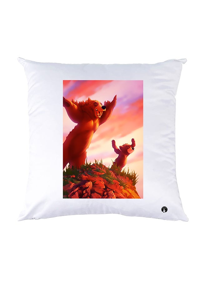 بي بي وسادة نوم مزينة بطبعات أبيض 30x30سم