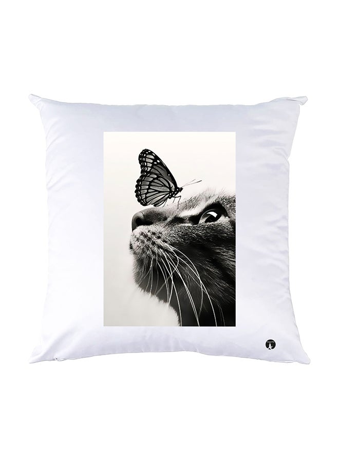 بي بي وسادة نوم مزينة بطبعات أبيض 30x30سم