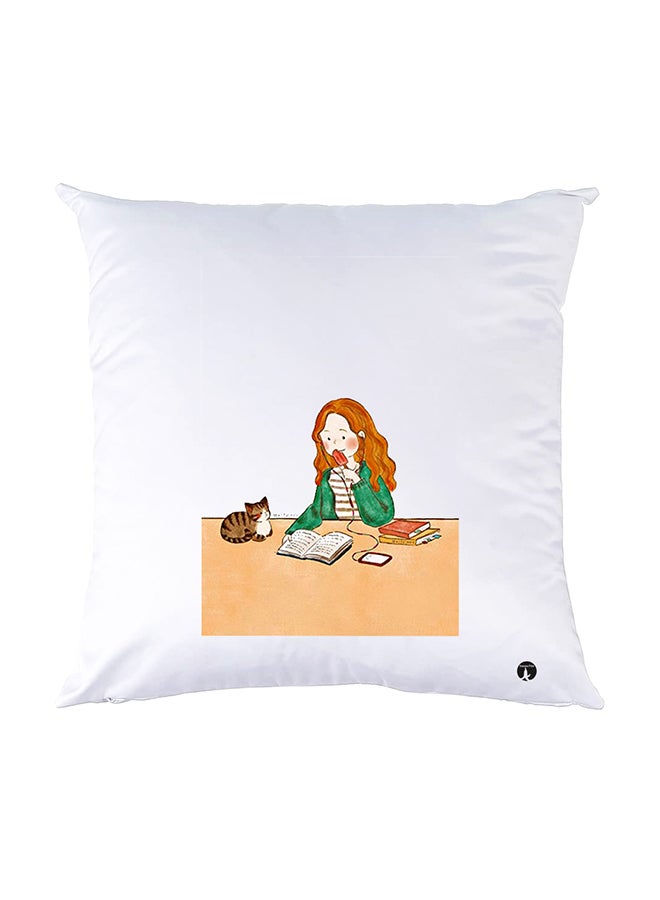 بي بي وسادة نوم مزينة بطبعات أبيض 30x30سم