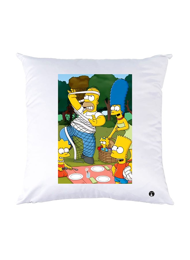 بي بي وسادة نوم مزينة بطبعات أبيض 30x30سم