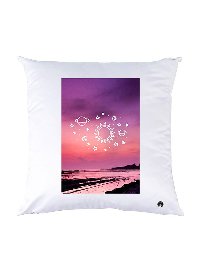BP Printed Pillow White 30x30cm