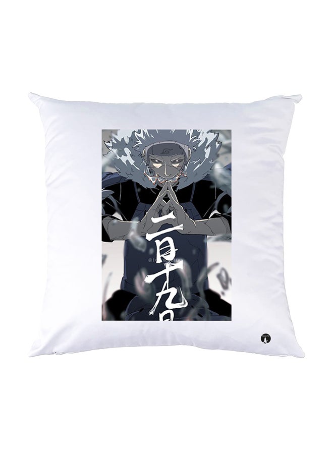 وسادة نوم مزينة بطبعات أبيض 30x30سم