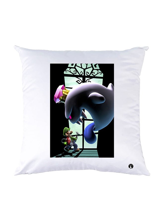 بي بي وسادة نوم مزينة بطبعات أبيض 30x30سم