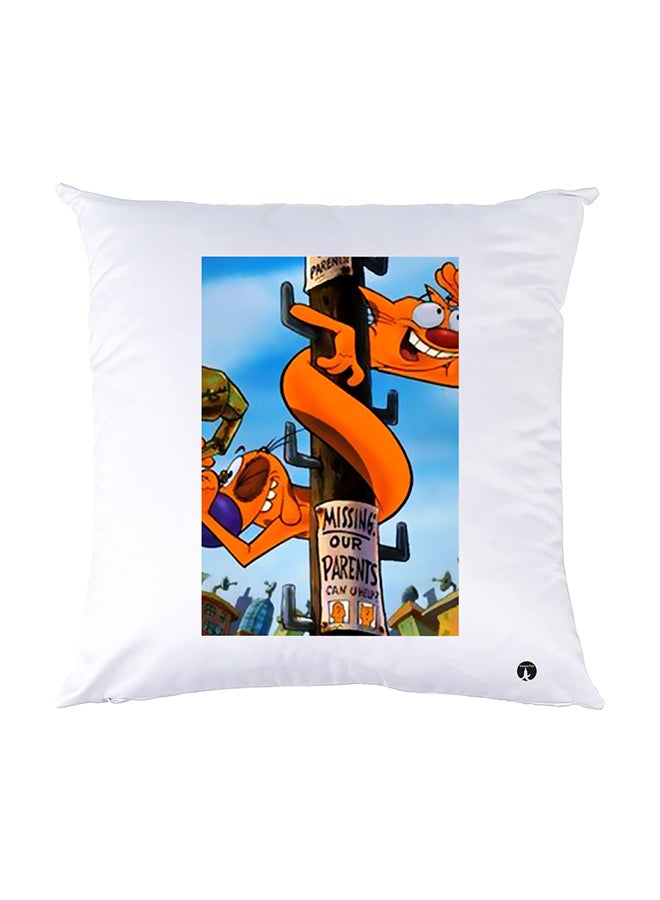 بي بي وسادة نوم مزينة بطبعات أبيض 30x30سم