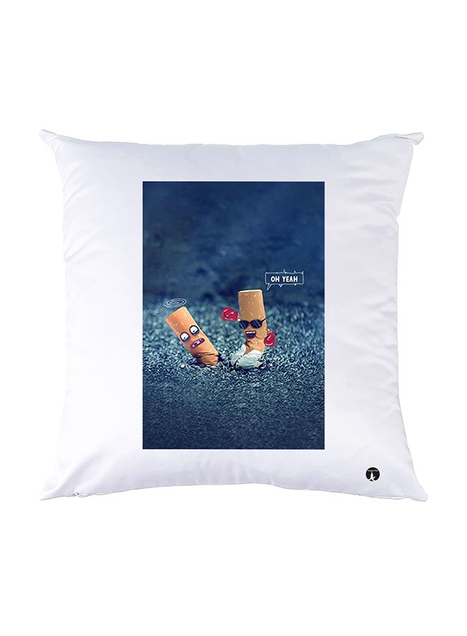 بي بي وسادة نوم مزينة بطبعات أبيض 30x30سم