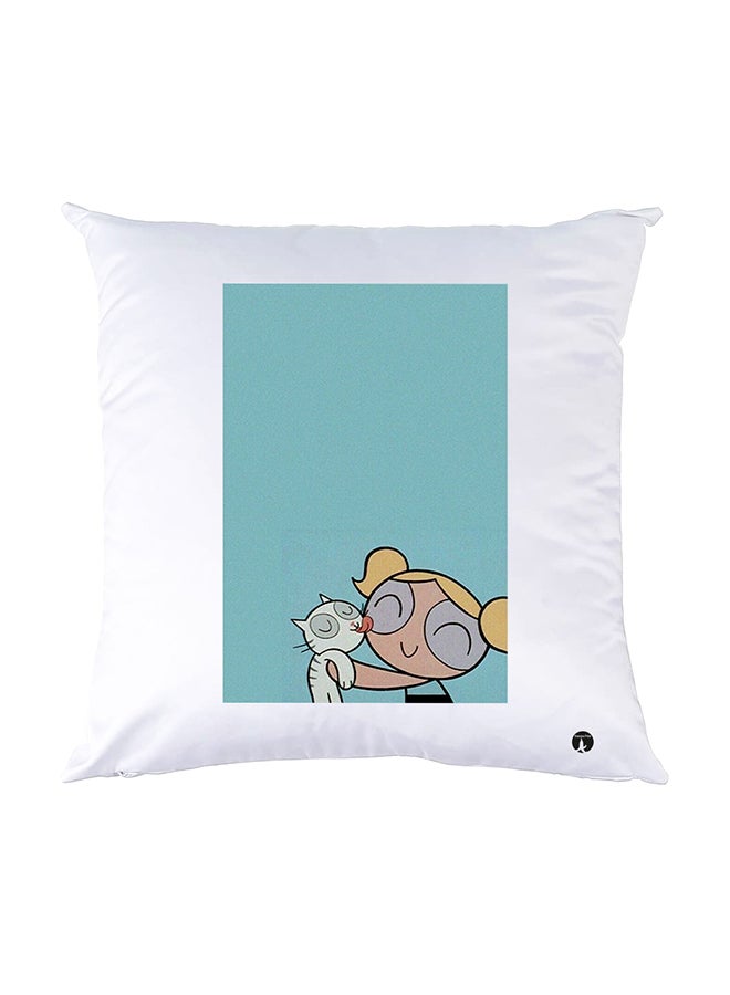 بي بي وسادة نوم مزينة بطبعات أبيض 30x30سم