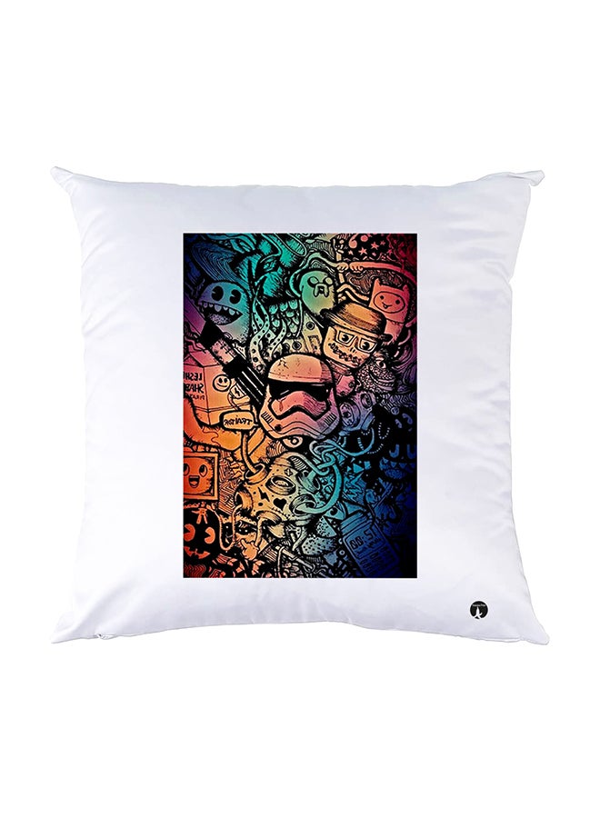 بي بي وسادة نوم مزينة بطبعات أبيض 30x30سم