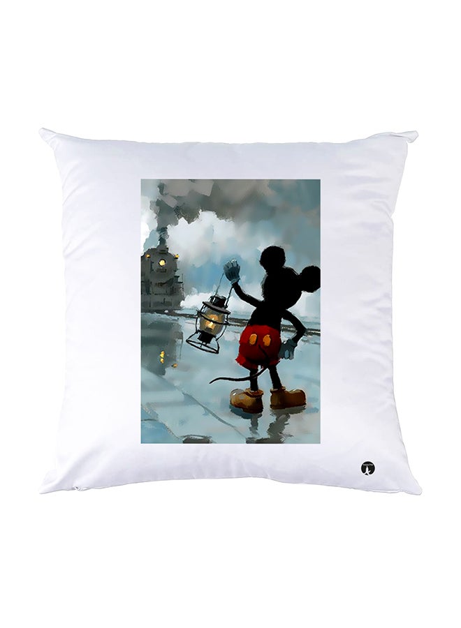 بي بي وسادة نوم مزينة بطبعات أبيض 30x30سم