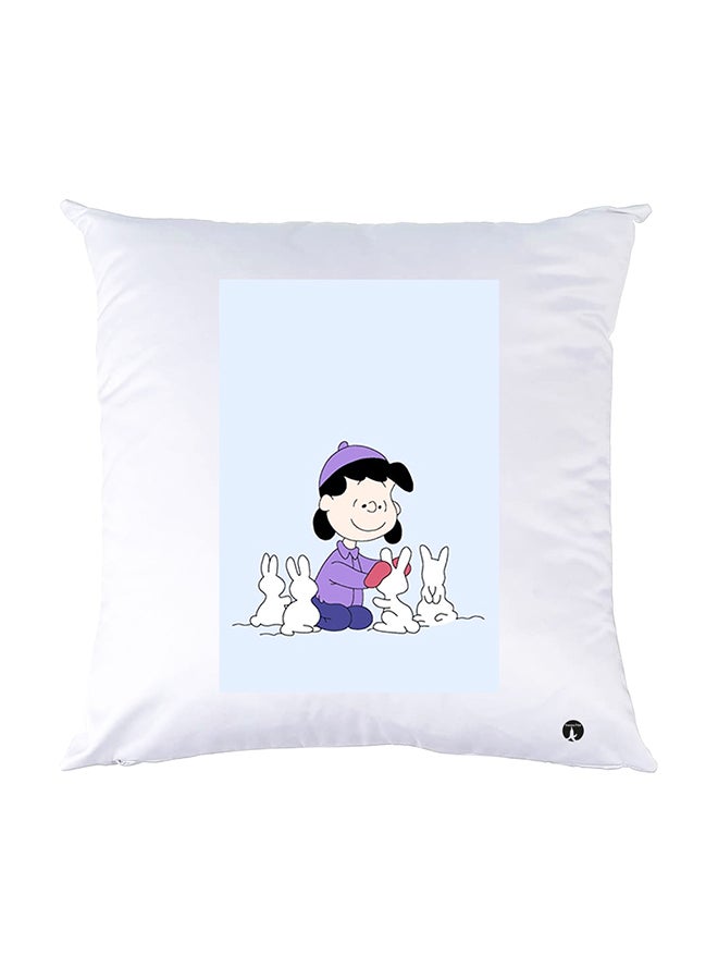 بي بي وسادة نوم مزينة بطبعات أبيض 30x30سم