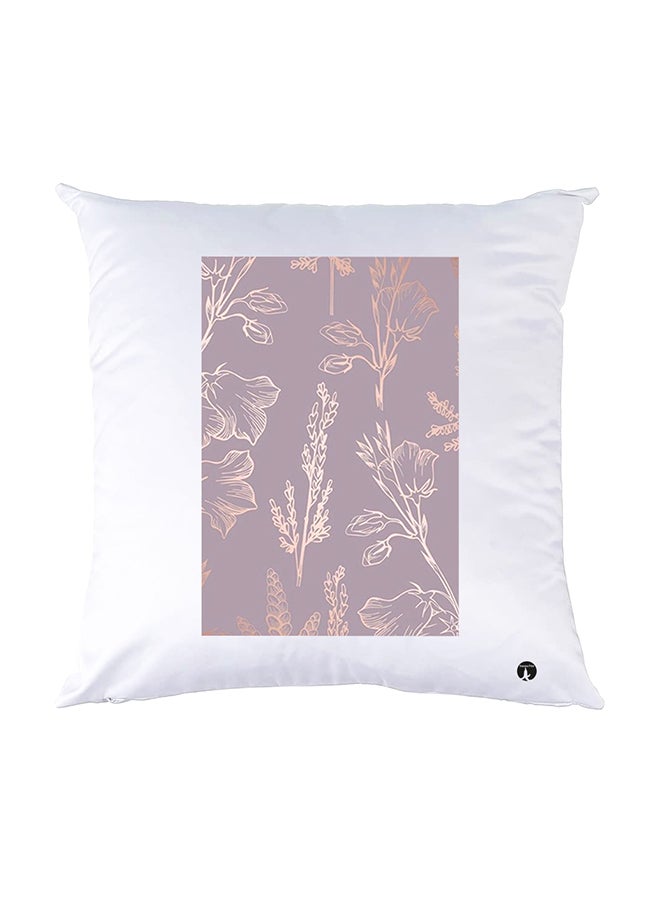 وسادة نوم مزينة بطبعات أبيض 30x30سم