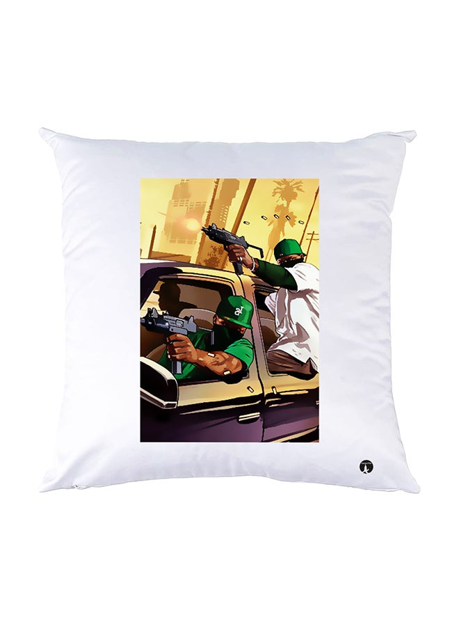 BP Printed Pillow White 30x30cm