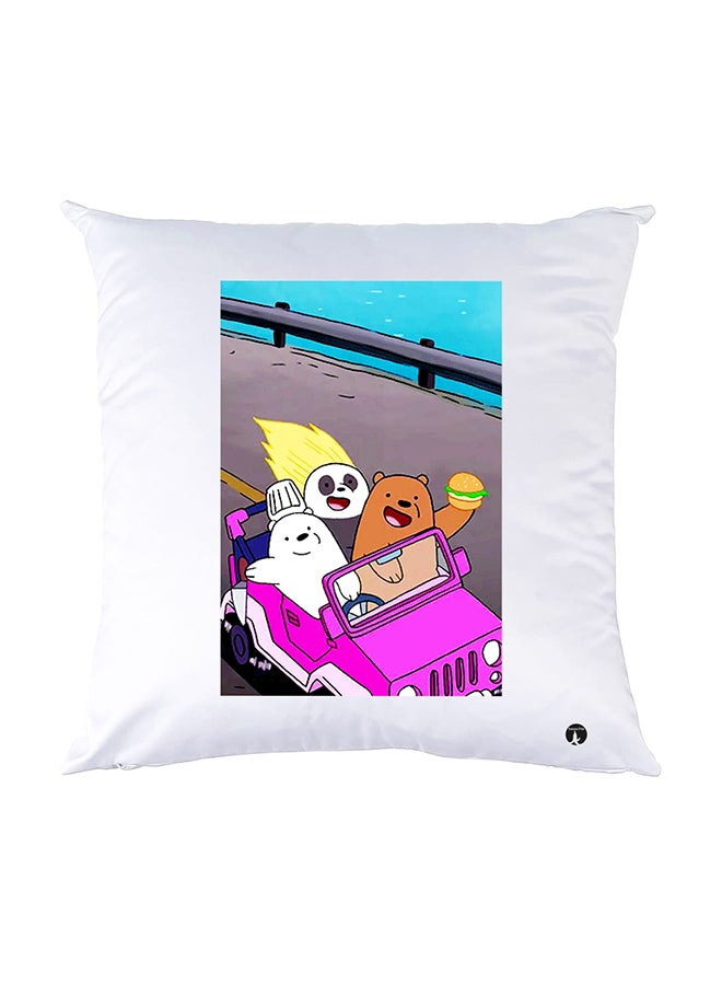 بي بي وسادة نوم مزينة بطبعات أبيض 30x30سم