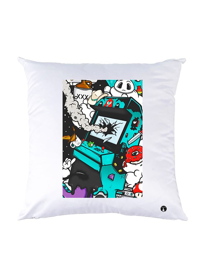 بي بي وسادة نوم مزينة بطبعات أبيض 30x30سم