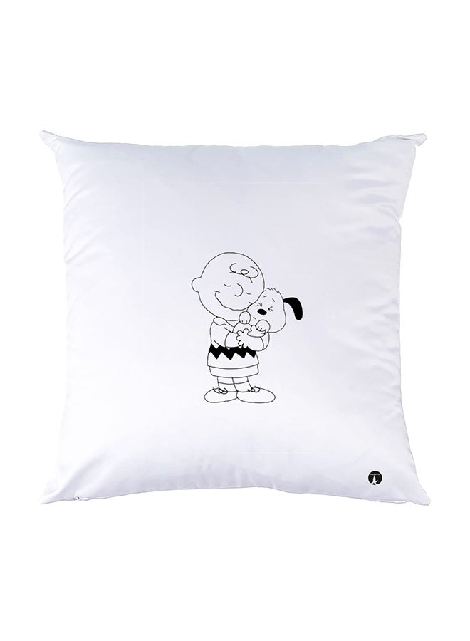 بي بي وسادة نوم مزينة بطبعات أبيض 30x30سم