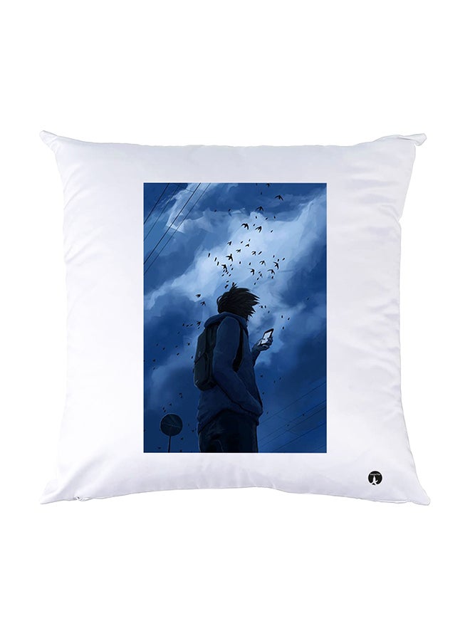 Printed Pillow White 30x30cm