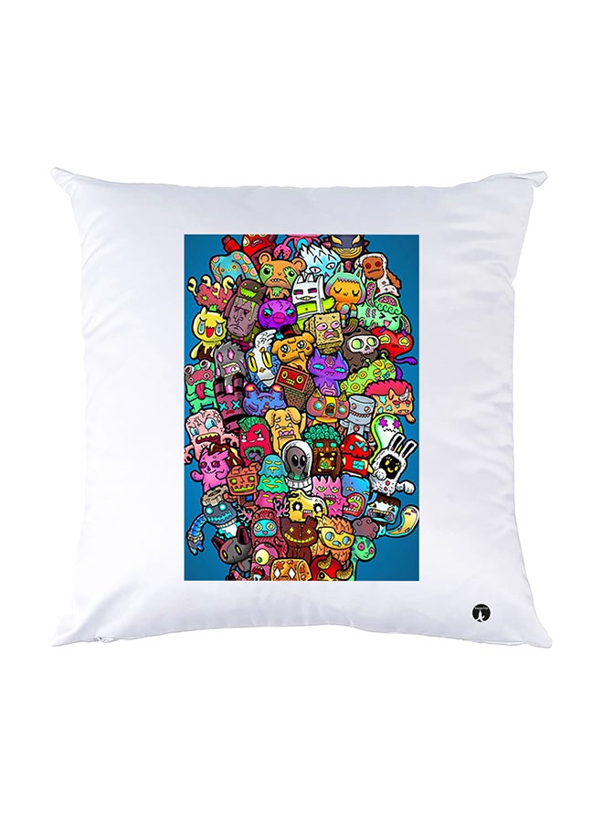 بي بي وسادة نوم مزينة بطبعات أبيض 30x30سم