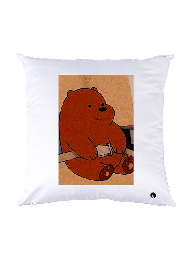 بي بي وسادة نوم مزينة بطبعات أبيض 30x30سم