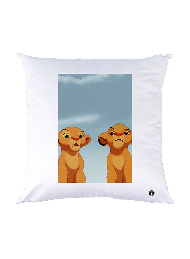 بي بي وسادة نوم مزينة بطبعات أبيض 30x30سم